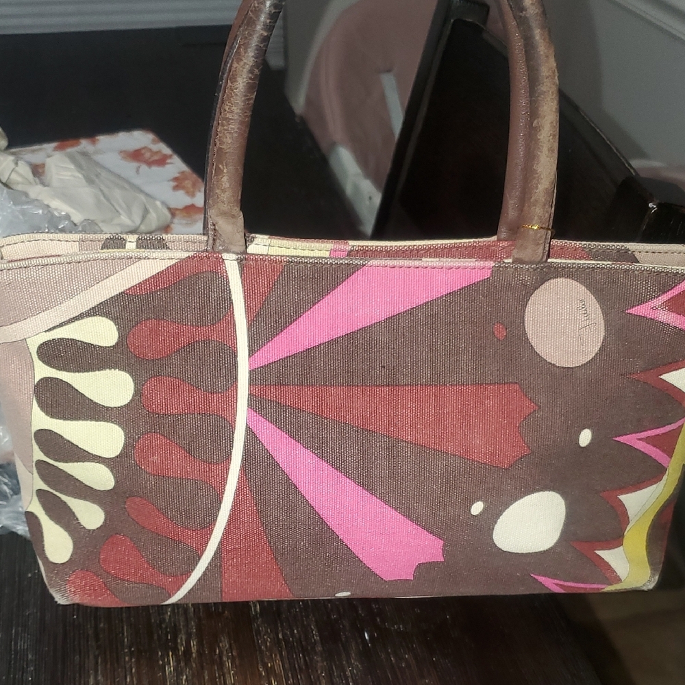 Emilio Pucci  Brown and Pink Women's Hand Bag